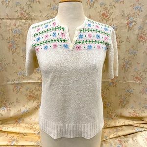Vintage Spring Flowers Sweater